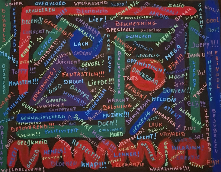 Positieve woorden met negatieve kleuren